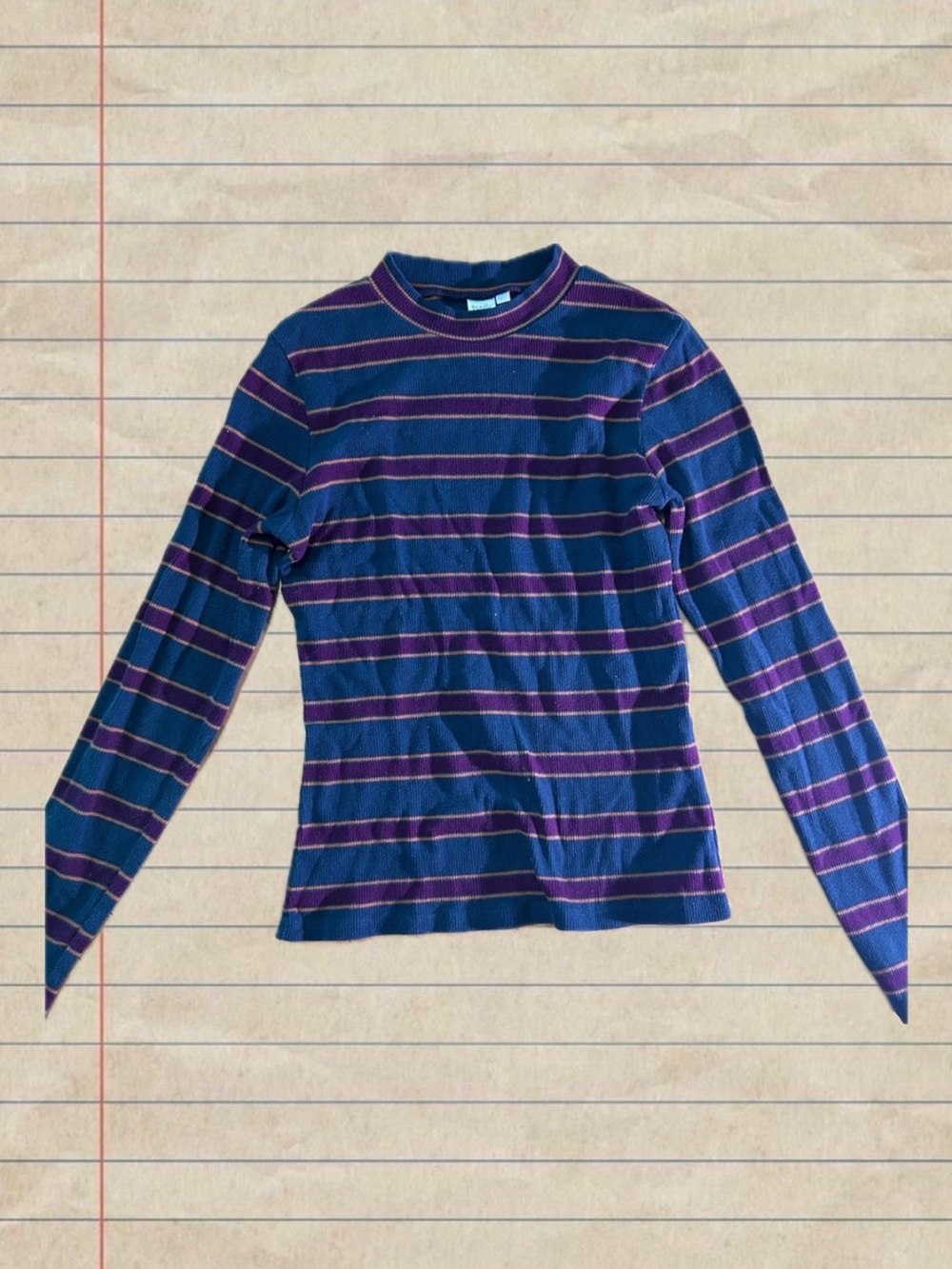 twik Navy and Purple Striped Long-Sleeve Top